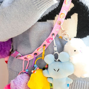 Индивидуальный полиэстеровый ита-лэндкард с принтом мультяшных персонажей, термотрансферная печать, персонализированный именной нашейный ремешок с крючком-защелкой - Product Image 1