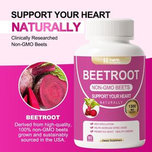 Capsules de betterave en marque blanche OEM/ODM, complément alimentaire, absorption rapide, capsules de racine de betterave naturelles et biologiques - Product Image 5