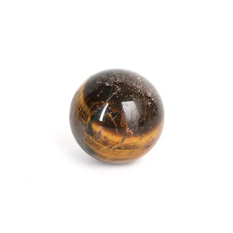 Lâmpada de olho de tigre amarelo sem furos, de alta qualidade, para DIY, cristais de cura, pedra DIY, 6-6-6,5 cm, artesanato com bola solta, artesanato