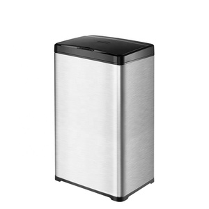 Thùng Rác Thông Minh Có Cảm Biến Tự Động Bằng Thép Không Gỉ 42L Thùng Rác Không Cần Chạm Cho Nhà Bếp Thùng Rác Công Cộng Bằng Kim Loại Lớn Nắp Mềm - Product Image 1
