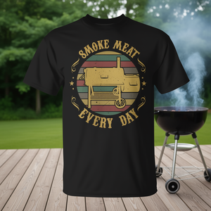 T-shirt promotionnel pour fumeurs de fumoir à refoulement d'air, cadeau idéal pour les amateurs de barbecue et de grillades, conçu pour Papa - Product Image 3