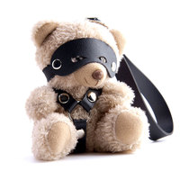 Porte-clés ours en peluche BDSM discret, jouet décoratif fétichiste pour les amateurs de jeux érotiques avec détail nœud, un cadeau unique pour les aventuriers