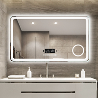 Hot Selling Smart Screen Touch Led Lighted Bath Vanity Mirror Defogging Magnifying Irregular Bath Mirror