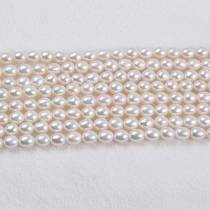 7-8mm White Pink Rice Pearl <b>String</b> Natural Freshwater Loose Bead <b>String</b> for DIY Jewelry Necklace <b>Bracelet</b> Accessories Zhuji - Product Image 3