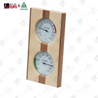 Termometer Higrometer Sauna Vapasauna 2 in 1, Termo-higrometer Kayu untuk Sauna Uap Kering, Pengukur Suhu dan Kelembapan Ruangan Sauna