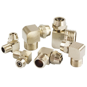 JIN Quick Connect External <b>Thread</b> Elbow Connector Nickel Plated Copper Air Pipe Fitting 8-02 For Pneumatic Systems - Product Image 3