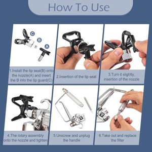 Bộ súng phun không khí nóng, bộ lọc vòi phun, phụ kiện máy phun không khí, súng phun sơn không khí - Product Image 2