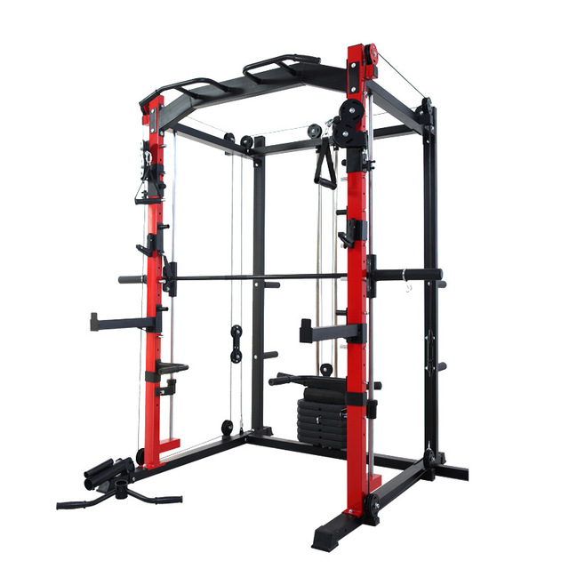 Commercial Multi  Functional Trainer Fitness Cable Crossover Smith Machine Power Rack