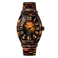 Asta Montre Quartz Femme Acétate Cadran Brun Dégradé 39X28mm Chiffres Arabes Grossiste OEM ODM