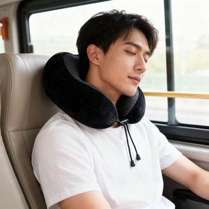 Promotional Gift Custom Logo Printed 2025 New Design Round <b>Travel</b> <b>Neck</b> <b>Pillow</b> Memory Foam U Shaped - Product Image 4