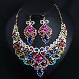 Conjunto de collar y pendientes de circonia cúbica india, conjunto de joyería, diseño nuevo, 2021 - Product Image 4