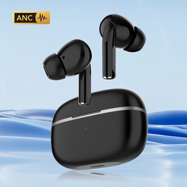 New TWS Type-C Headphones ANC LED Battery Indicator Semi-In-Ear Earbuds IPX-4 Waterproof for 5.0 Touch Control for Sports