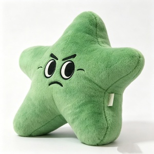 Peluche de estrella verde personalizado, peluche de estrella de mal humor, almohada de peluche de estrella con cara enojada, peluche de estrella de mar, peluche de estrella con expresión linda - Product Image 1