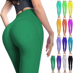 เลกกิ้งเอวสำหรับออกกำลังกายกางเกงโยคะโลโก้แบบกำหนดเอง - Product Image 4