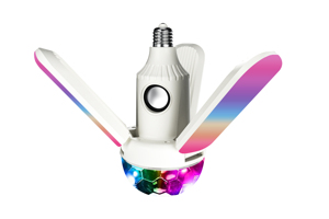 40W <span class=keywords><strong>E27</strong></span> RGB âm nhạc ba để lại hình dạng quạt gấp ánh sáng bên nhà thông minh <span class=keywords><strong>LED</strong></span> bóng đèn - Product Image 2