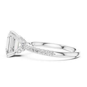 Bague en or 10Kt 14Kt 18Kt 22Kt avec diamant de laboratoire, luxe moderne, pour femme, bijou de mariage sophistiqué, cadeau - Product Image 4