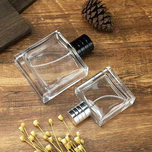 Flacon de parfum en verre transparent carré de luxe vide, 50 ml, 100 ml, avec bouchon de luxe, vente en gros - Product Image 5