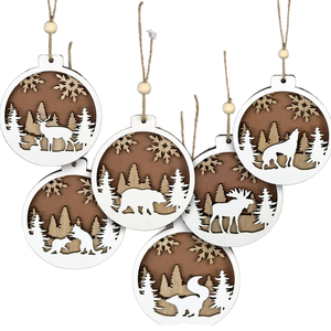Nuovo animale che intaglia decorazioni appese per l'<span class=keywords><strong>albero</strong></span> di natale decorazioni per la casa all'ingrosso eco-friendly in legno - Product Image 1
