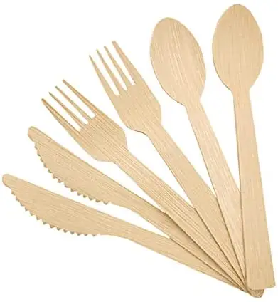 Factory Supply High Quality Bamboo Cutlery Set Spoon/fork/knife Disposable Bambooware Cutlery Sets