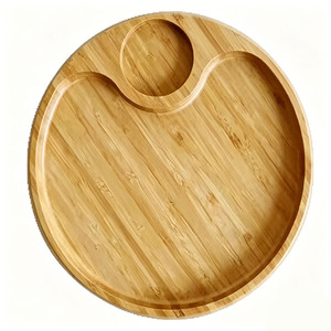 Plato de Madera Ecológico Moderno para Cocina, Comedor, Bandeja Redonda de Madera Pulida para Servir Alimentos, Plato Decorativo para el Hogar - Product Image 1