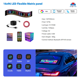 Matriz de Luces LED Inteligentes RGB USB 16*96 5V2A, Control Remoto por Aplicación, para Interiores, para Camiones, Letreros Luminosos para Automóviles - Product Image 1