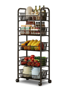 Carrito de Almacenamiento Rodante Delgado de 6 Pulgadas con Ruedas, Estante Metálico de 6 Niveles para Especias, Organizador Móvil para Cocina - Product Image 3