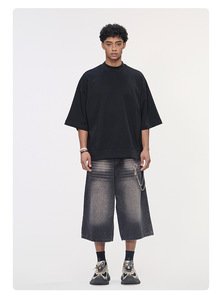 T-shirt Homme Oversize Col Montant 305G Épais à Manches Courtes Côtelé – <span class=keywords><strong>Vente</strong></span> <span class=keywords><strong>en</strong></span> <span class=keywords><strong>Gros</strong></span> - Product Image 5