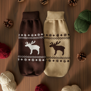 Suéter de Punto Transpirable con Estampado de Reno Navideño para Perros Pequeños, Abrigo de Invierno Cálido y Suave de Acrílico para Cachorros - Product Image 5