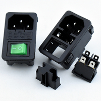 Nouvelle prise d'alimentation AC-01 C14 de conception avec double fusible et interrupteur à bascule