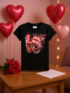 T-shirt stampata con design Love Letter da donna, manica corta, girocollo, top casual, 100% cotone jersey, moda primavera estate - Product Image 2