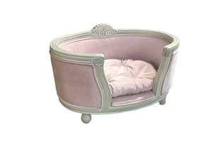 Rosa Samt Langlebiges Waschbares Abnehmbares Katzen- & Hundebett mit Modernem Klassischem Design für Haustiere - Product Image 2