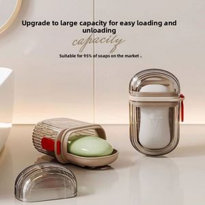 Nouvelle boîte à savon de voyage créative en plastique avec couvercle et drain scellé, style luxe léger pour le rangement domestique - Product Image 2