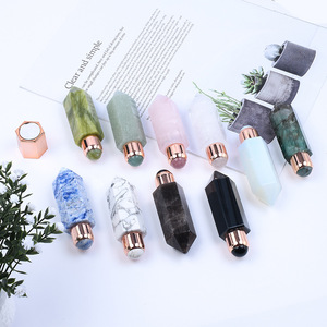 4-in-1 Edelstein Ätherisches Öl Flasche Kristall-Energie Rosenquarz Parfümflasche - Product Image 1