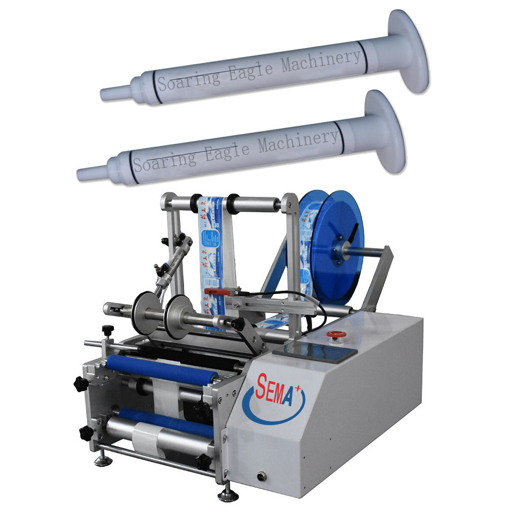 High Quality Best Price Table top Small Vial Automatic Round Bottle Syringes Horizontal Labeling Labeler Machine Sausage