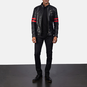 Veste en cuir sur mesure pour homme, style streetwear, coupe ajustée, décontractée, pour l'automne, vente en gros OEM - Product Image 6