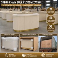 Comptoir de réception élégant et minimaliste en relief pour salon de beauté, spa, clinique, boutique de luxe, mobilier de magasin