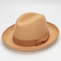 Chapeau Fedora Unisexe en Feutre de Laine avec Bande Décorative Noire, Bord Large et Rigide Personnalisé pour Tenues Décontractées, Professionnelles ou de Soirée