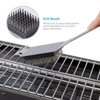 Ensemble d'outils de barbecue 16 pièces avec poignées en PP, en acier inoxydable robuste, pour camping en extérieur, accessoires de grill pliables