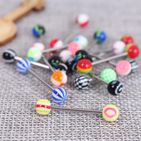 30-100 Buah Cincin Hidung Sekali Pakai Wanita Bar Stud Warna Acak Baja Tahan Karat Berlapis Perak Perhiasan Tindik Barbells Pernikahan
