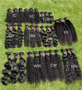 K.S WIGS Extensions de cheveux humains Remy 8A 10A 12A, Ondulation profonde, Double tirage, Double trame machine, en paquets - Product Image 4