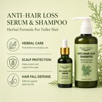 Duo Botanique Naturel à Base de Plantes pour le Bien-être du Cuir Chevelu et des Cheveux Plus Volumineux – Idéal pour Salons, Spas, Hommes et Femmes, Usage Quotidien – Meilleures Ventes