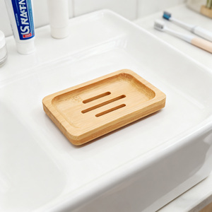 Jabonera de bambú portátil al por mayor superficie natural personalizable jabonera de madera bandeja de drenaje para almacenamiento de <span class=keywords><strong>baño</strong></span> para hotel en casa - Product Image 3