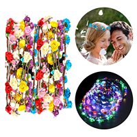 Nicro 10 Lumières Couronne Florale Fille Guirlande Lumineuse LED Bandeau Fleur Lumineux Nouveaux Accessoires Cheveux Brillants Couronne Fournitures de Fête