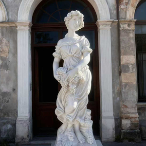 Statua <span class=keywords><strong>Greca</strong></span> della Dea Antica, Scolpita a Mano in Pietra Naturale, Tradizionale, Durevole, Superficie Lucidata, Figura da Giardino, Decorazione per Esterni, 1 Anno - Product Image 1