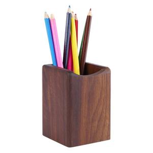Wooden Pen Holder Square <b>Solid</b> <b>Wood</b> Office <b>Desk</b> Storage Box For Pens Pencils Craft Gift Item - Product Image 4