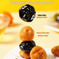 Zure Pruimen Gummy Candy 8,5% Fruitjamvulling Pruimen & Groene Pruimen Fruitcake Zachte Snoepjes Groothandel OEM Zure Snoepjes