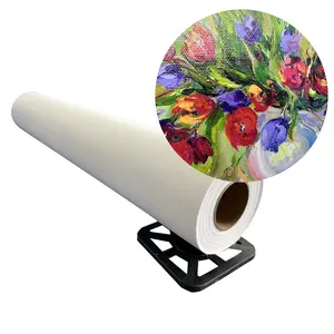 380g colorfan artista brillante poli algodón lienzo rollo inyección de tinta impresión arte lienzo en blanco