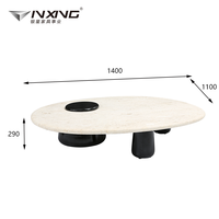 Table basse en marbre blanc au design moderne, meubles de salon avec cadre en bois, vente en gros