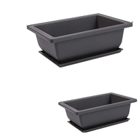 Grande jardinière rectangulaire en plastique durable et écologique Holland pour balcon Plantes d'extérieur Pot de fleur suspendu au mur