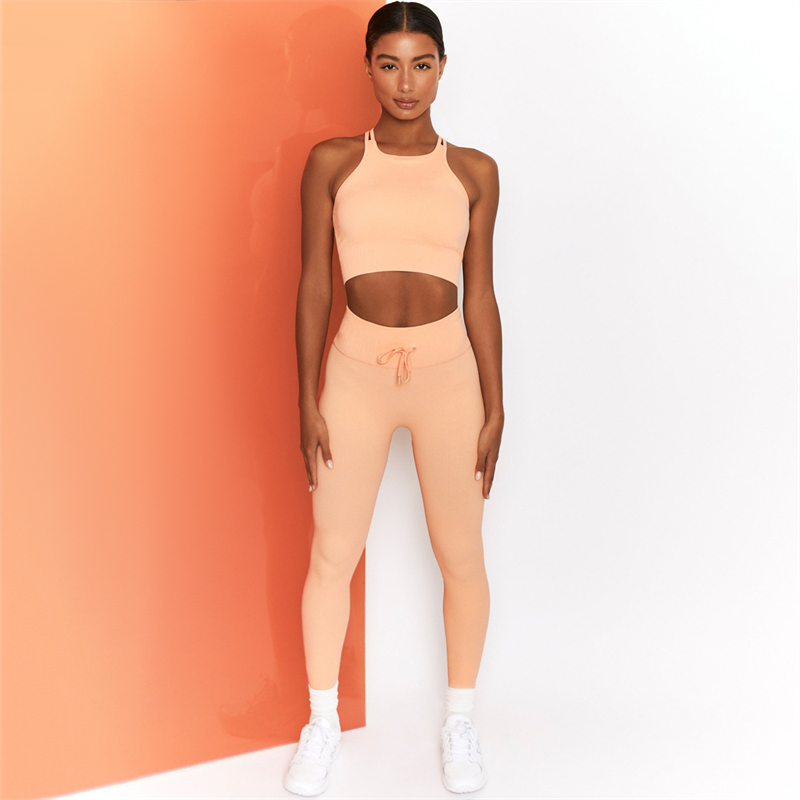 8 colors  Fashion Modern Breathable Workout Clothing Women Active Wear Yoga Set